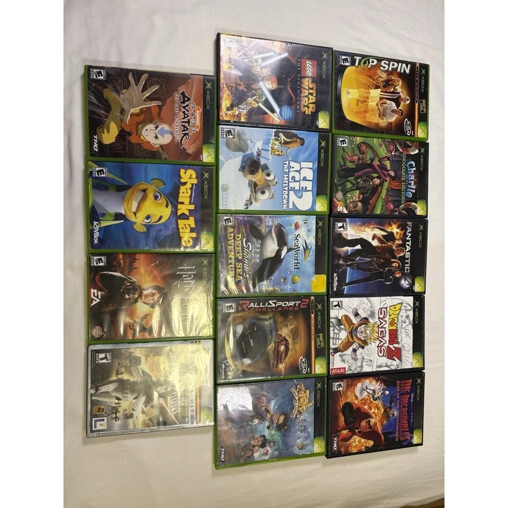 Lot of 14 Original Microsoft Xbox Games Star Wars DBZ Battlefront CIB Tested